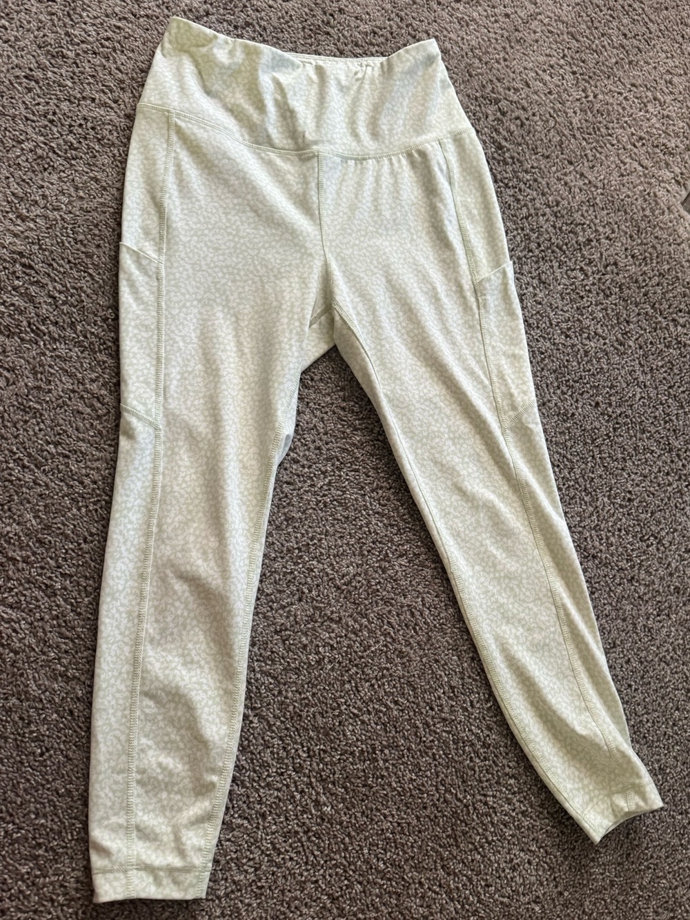 ZELOS Mint Green Patterned Leggings